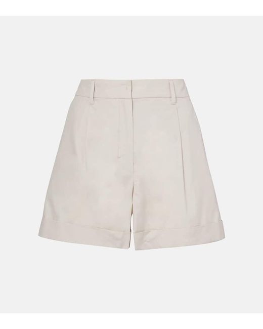 Max Mara White Ubino Cotton Poplin Bermuda Shorts