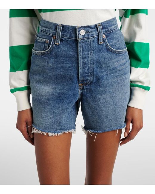 Agolde Blue Nye Denim Shorts