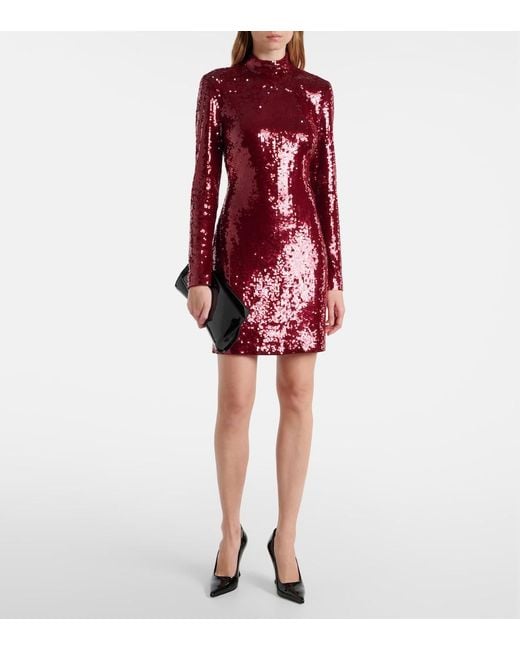 Robe Sylee A Sequins Veronica Beard en coloris Red