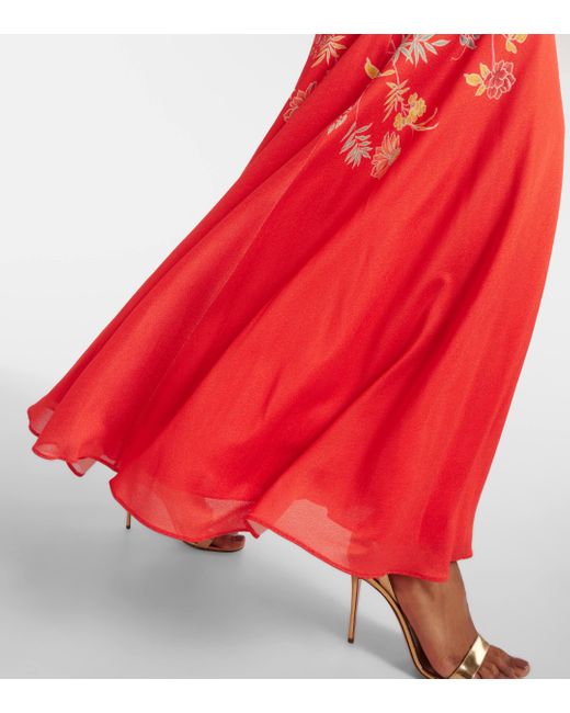 Robe longue a motif cachemire Etro en coloris Red