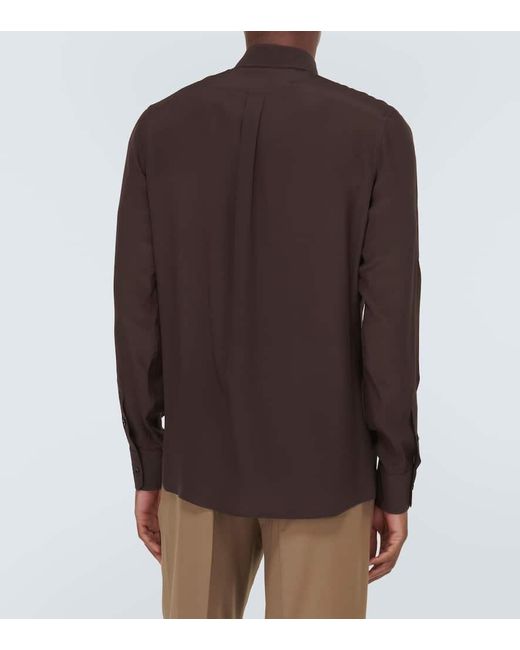 Camicia in seta di Dolce & Gabbana in Brown da Uomo