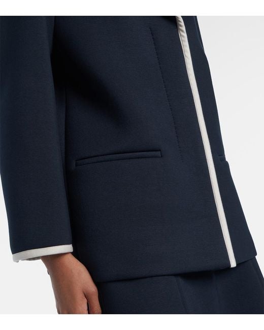 Max Mara Blue Single-Breasted Jersey Blazer