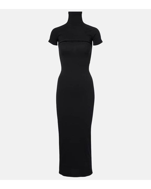 Alaïa Black Knitted Dress with Cutout Details