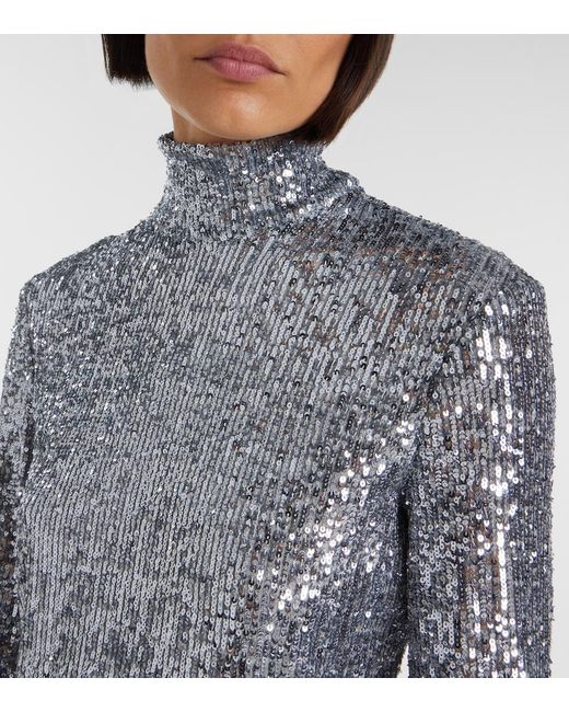 Top A Sequins Rabanne en coloris Gray