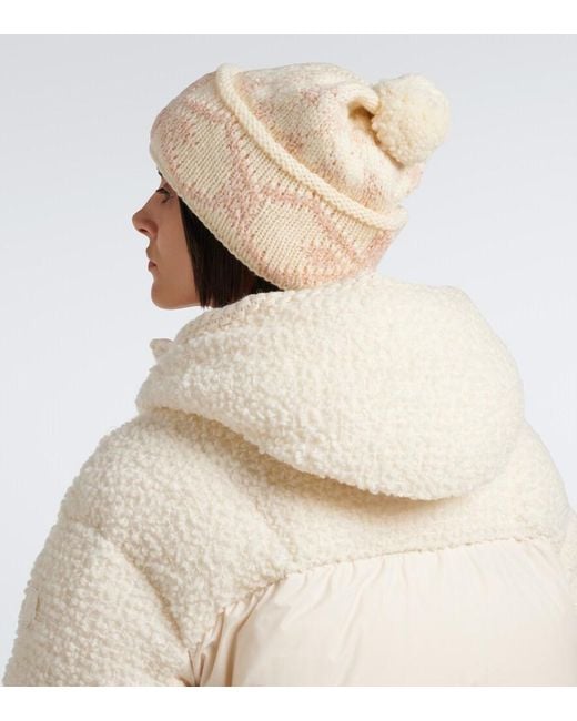 Moncler Natural Sequined Wool-Blend Beanie
