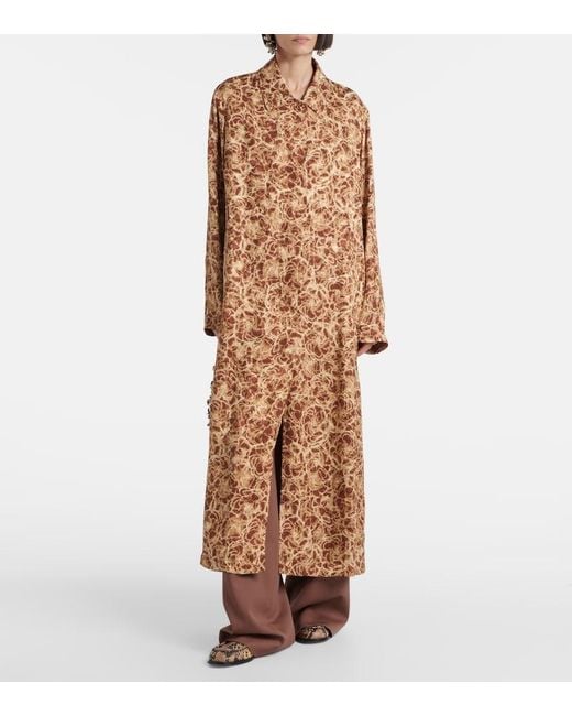 Dries Van Noten Natural Leopard-Print Coat