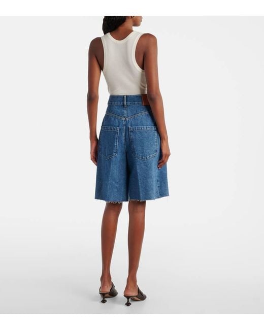 Loewe Blue Denim Anagram Shorts
