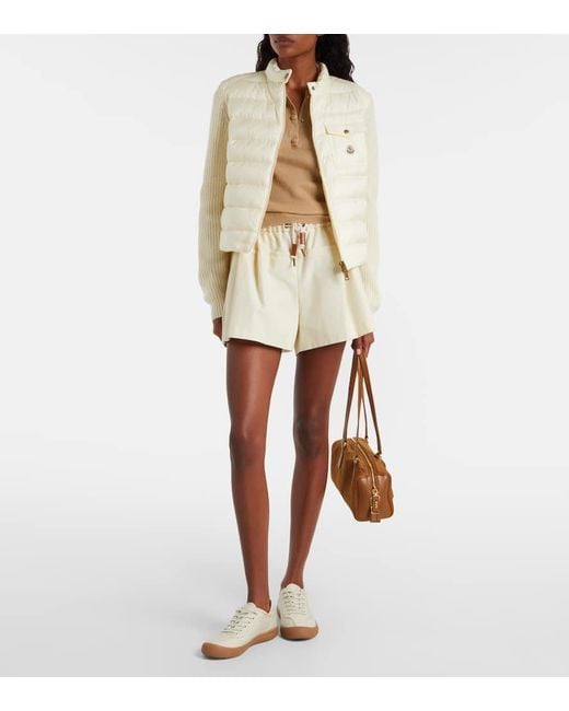 Moncler Natural Down-Paneled Wool And Cashmere Cardigan