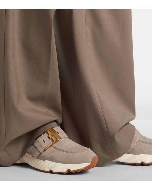 Tod's White Runner Suede Sneakers