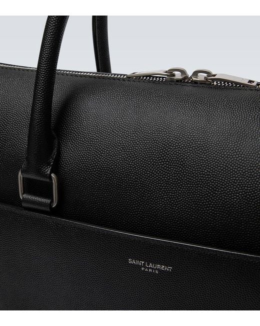Saint Laurent Black Duffle Leather Briefcase for men