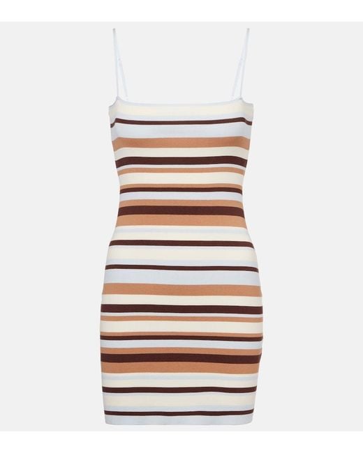 Faithfull The Brand White Citara Knitted Cotton-Blend Minidress