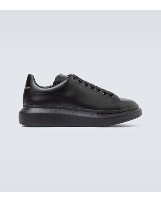 Alexander McQueen Black Oversized Leather Sneakers for men