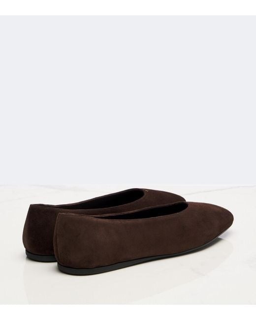 Prada Brown Suede Ballet Flats
