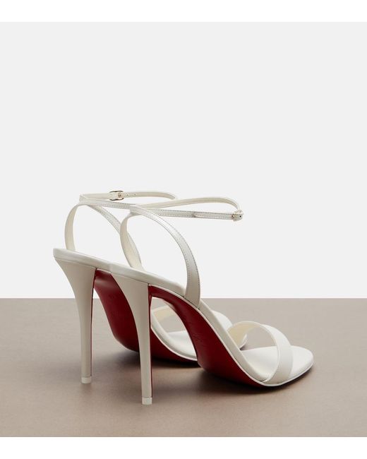 Christian Louboutin White Miss Z Leather Slingback Sandals