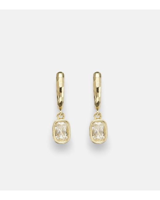 Octavia Elizabeth Metallic Hidden Gem 18Kt Huggies With Diamonds