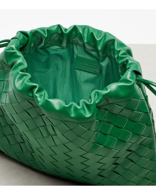 Bottega Veneta Green Intrecciato Medium Leather Pouch
