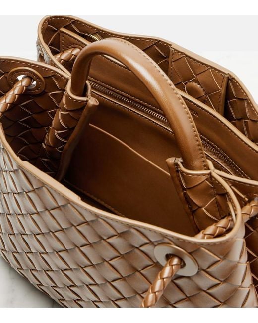 Bottega Veneta Brown Andiamo Intrecciato Small Leather Tote Bag