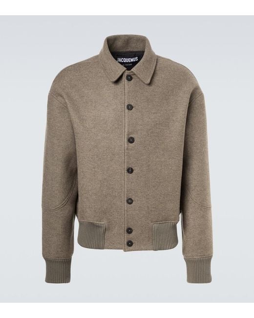 Jacquemus Green Virgin Wool Blouson Jacket for men
