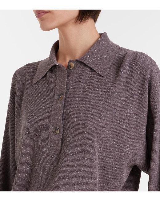 Calvin Klein Brown Helga Silk Polo Sweater