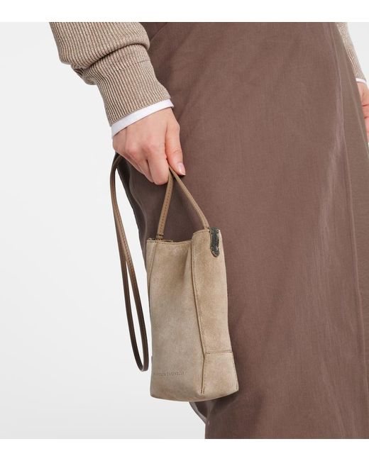 Borsa A Tracolla Mini di Brunello Cucinelli in Natural