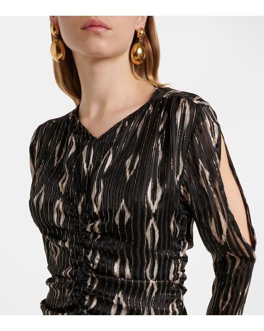 Isabel Marant Black Octavia Snake-Effect Silk-Blend Minidress