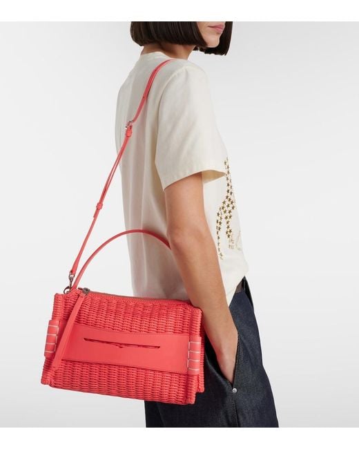 J.W. Anderson Red Loafer Medium Leather Shoulder Bag