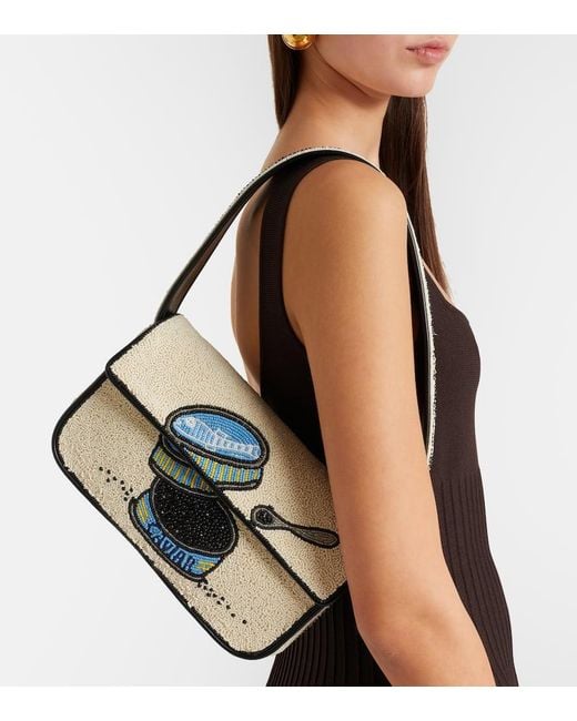 Staud Metallic Tommy Beaded Shoulder Bag