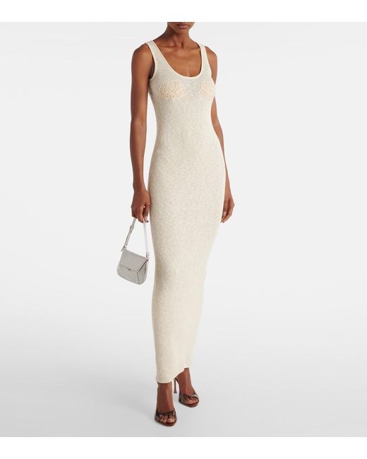 Magda Butrym White Crochet Linen And Cotton Maxi Dress