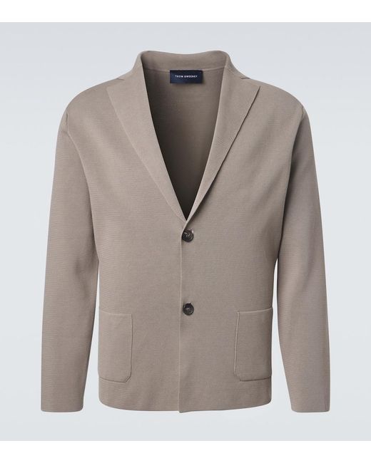 Thom Sweeney Gray Cotton Crepe Blazer for men