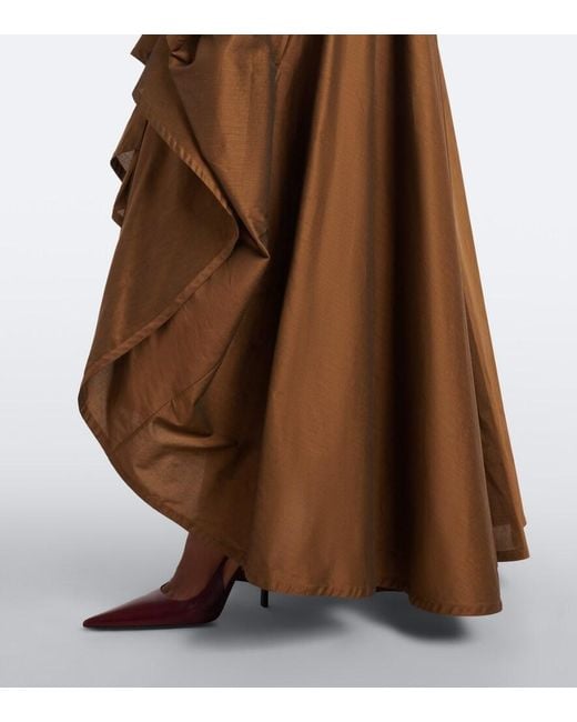 Vivienne Westwood Brown Chichi Draped Cotton-Blend Bustier Dress