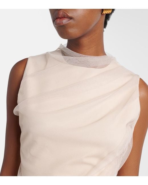 Dorothee Schumacher Natural Draped Tulle Top