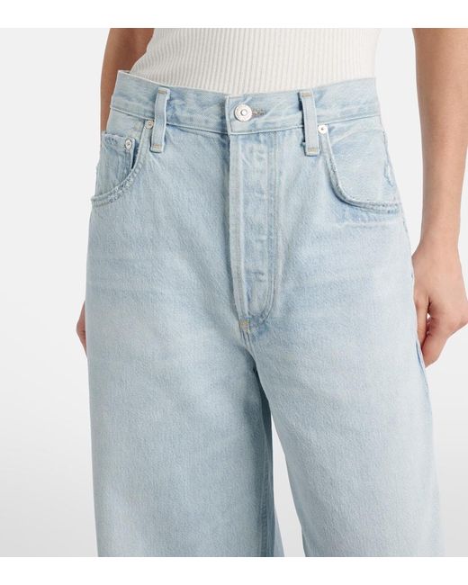 Citizens of Humanity Blue High-Rise Wide-Leg Jeans Annina