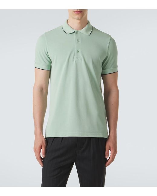 Tom Ford Green Pique Polo Shirt for men
