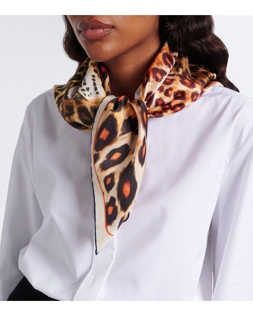 Givenchy Multicolor Leopard-Print Silk Twill Scarf