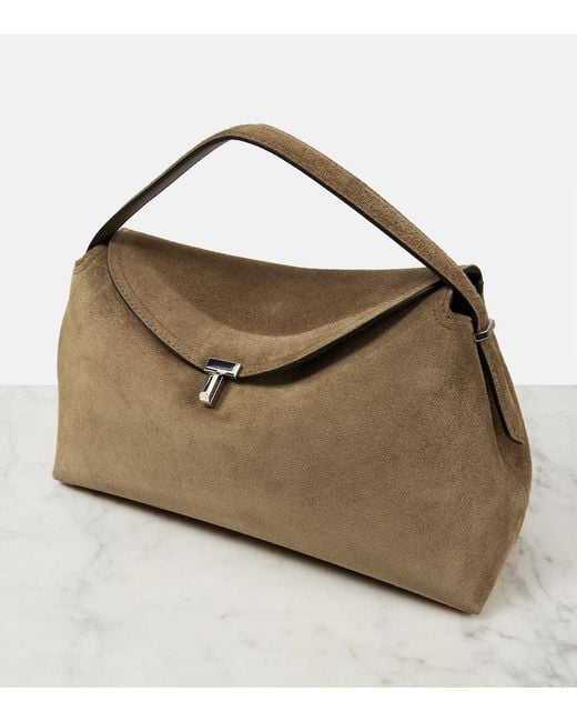 Totême  Natural Tote Bag T-Lock Aus Veloursleder