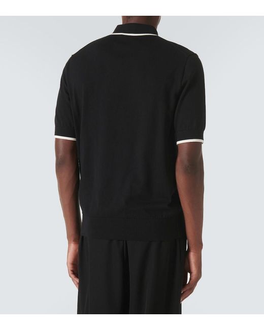 Dolce & Gabbana Black Cotton Polo With Logo for men