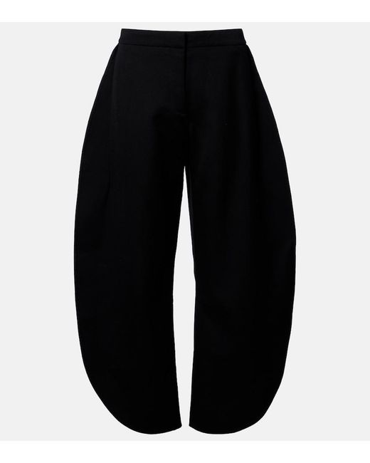 Alaïa Black Virgin Wool Barrel Pants