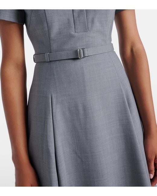 Emilia Wickstead Gray Iwona Belted Midi Dress