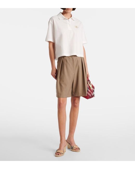 Mules Compensees Check Burberry en coloris Natural