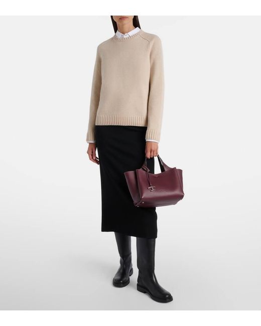 Tod's Purple Tote Bag T Timeless Mini Aus Leder