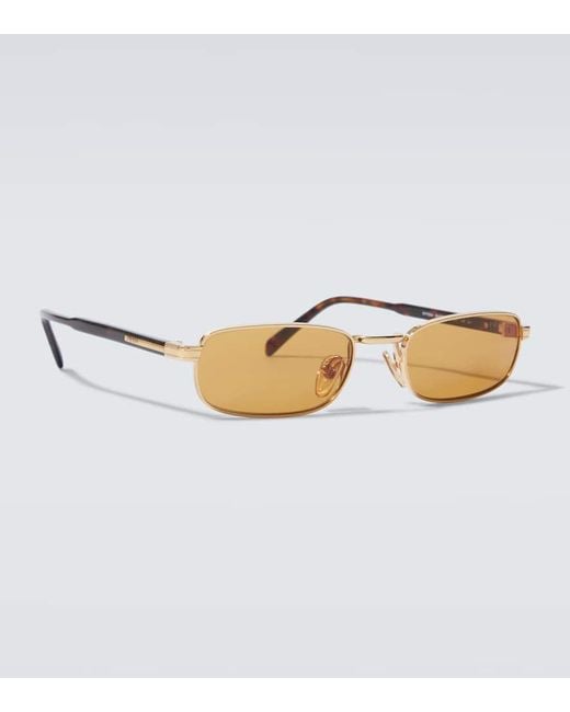 Prada Metallic Logo Rectangular Sunglasses for men
