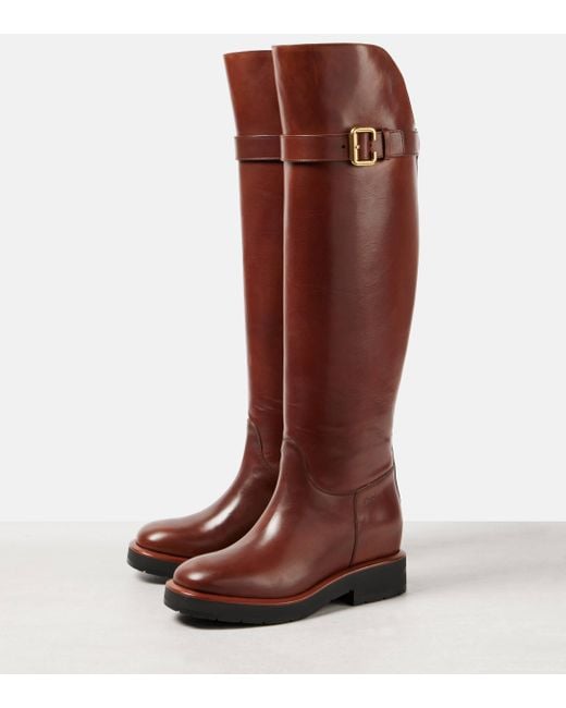 Chloé Red Coddington Leather Over-the-knee Boots