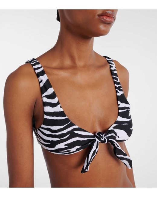 The Attico White Zebra-Print Bikini