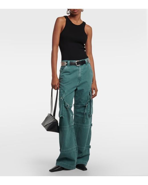 Jeans Anchos Vivian Strap De Tiro Medio Agolde de color Green