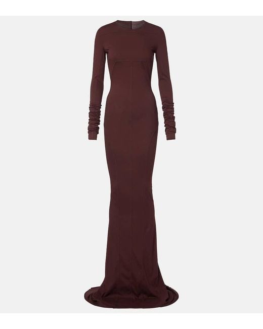 Rick Owens Purple Drkshdw Maxikleid Simple Edfu Aus Baumwoll-Jersey
