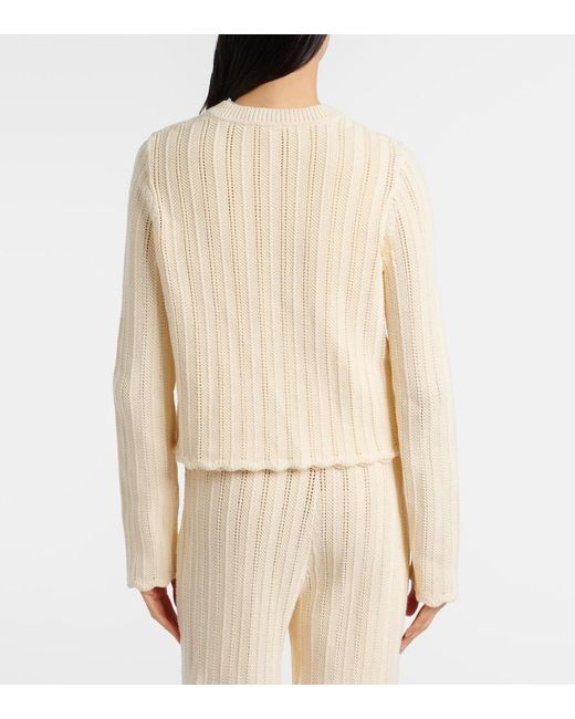 Altuzarra Natural Mariette Scalloped Pointelle Cotton Cardigan