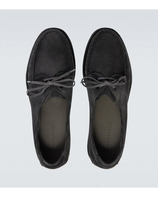 Saman Amel Segelschuhe City Moc Aus Veloursleder in Black für Herren
