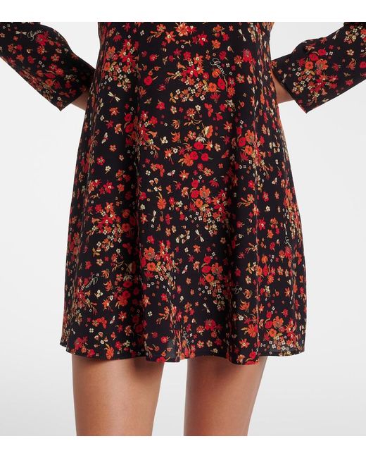 Gucci Red Floral Silk Minidress