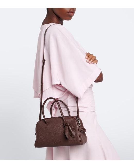 Jacquemus Brown Turismo Small Leather Bowling Bag