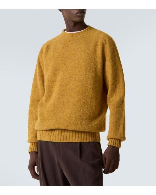 Sunspel Pullover Aus Wolle in Yellow für Herren